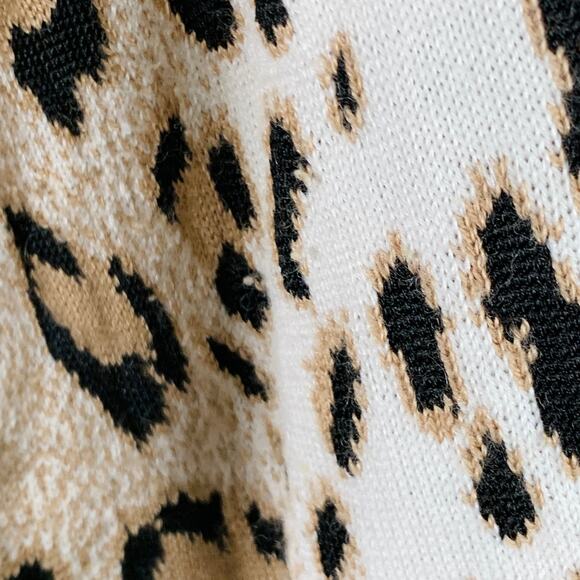 M Khaki Black White Viscose Blend Distressed Oversized Mixed Patterns Cardigan - Picture 8 of 16